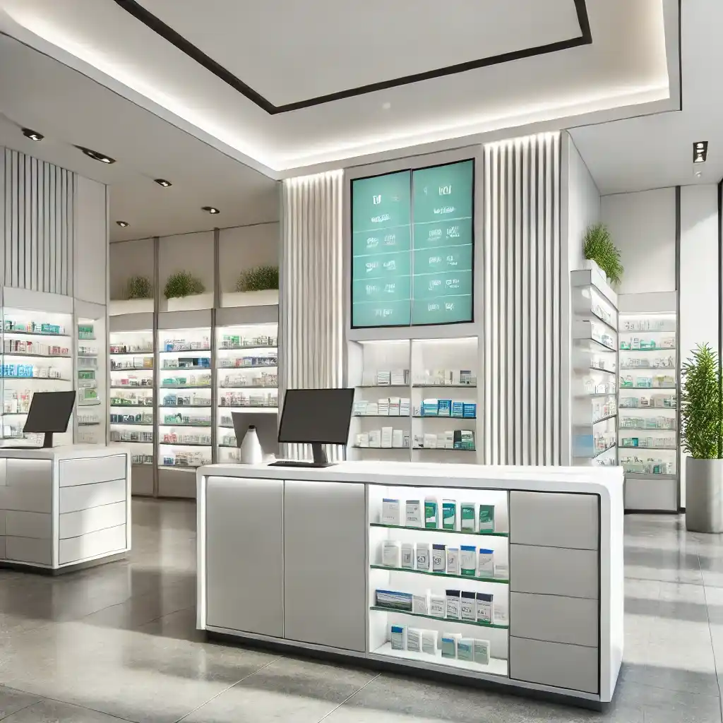 desain interior apotek modern jogja